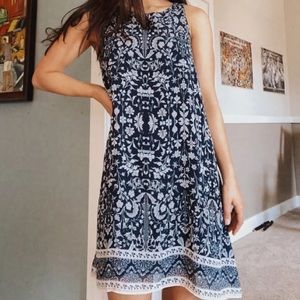 Blue and White Dress